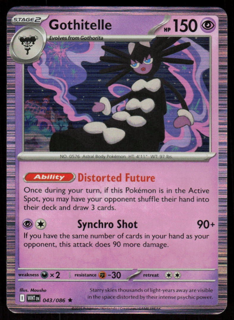 Gothitelle 043/086 Holo Rare White Flare Pokemon Near Mint