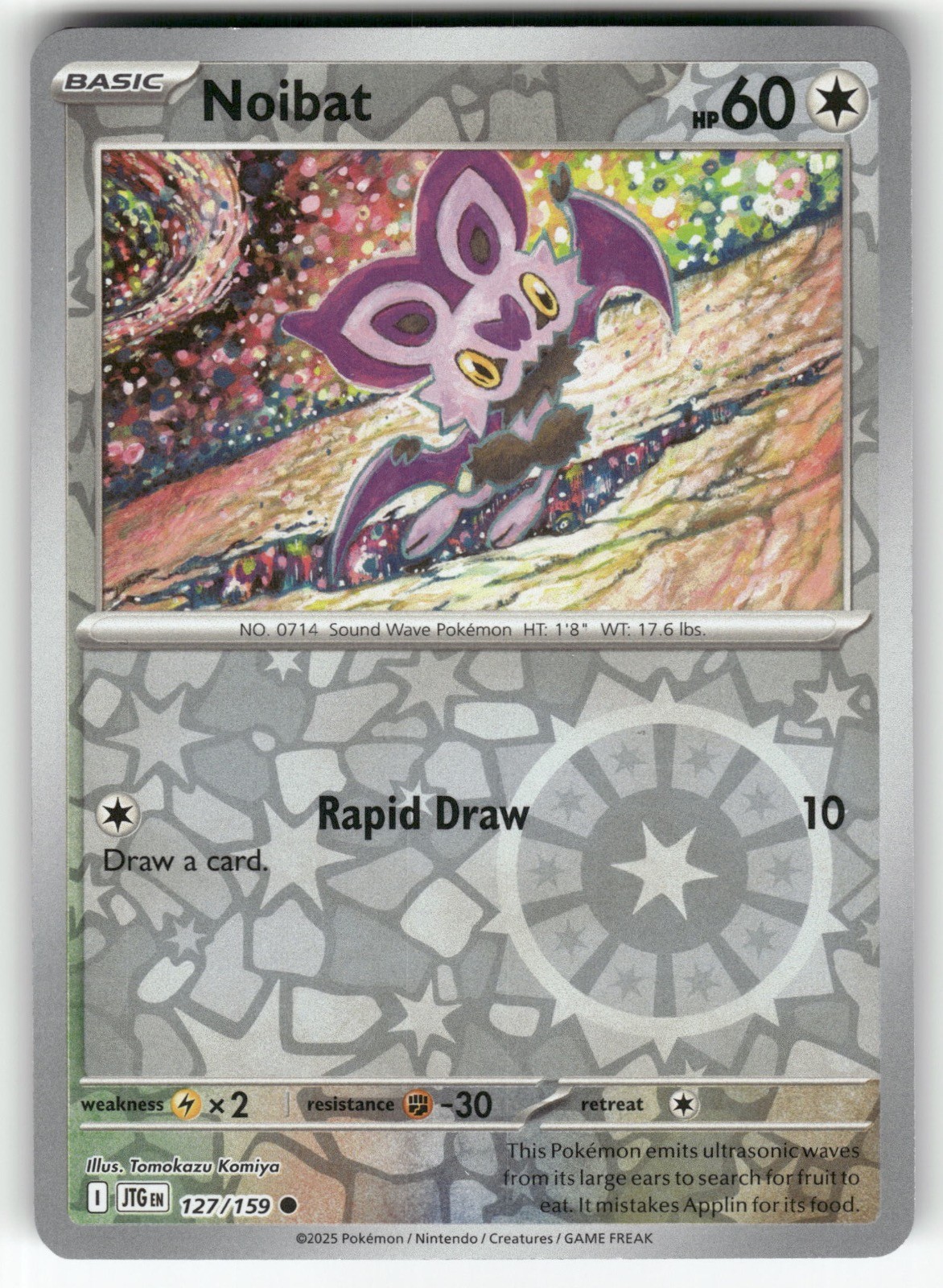 Noibat 127/159 Journey Together Pokemon Reverse Holo Near Mint