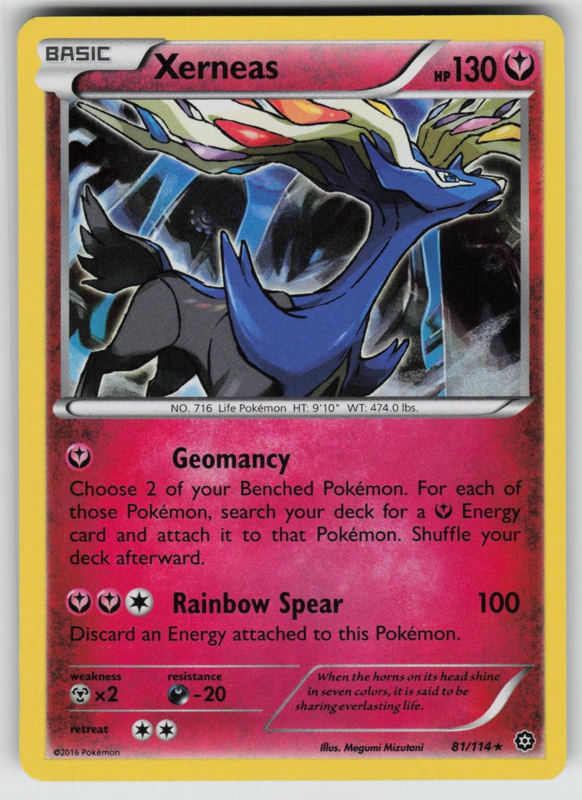 Xerneas 81/114 Holo Rare Steam Siege Pokemon Near Mint