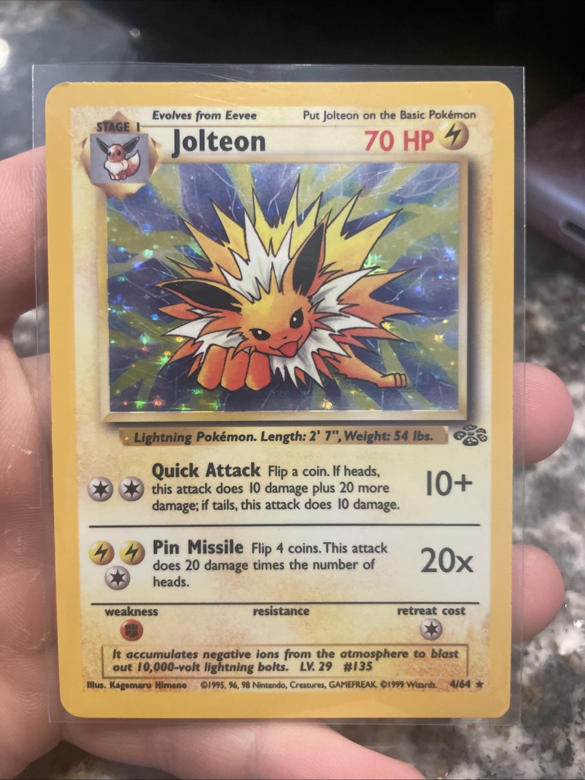 Pokémon TCG Jolteon Jungle 4/64 Holo Unlimited Holo Rare