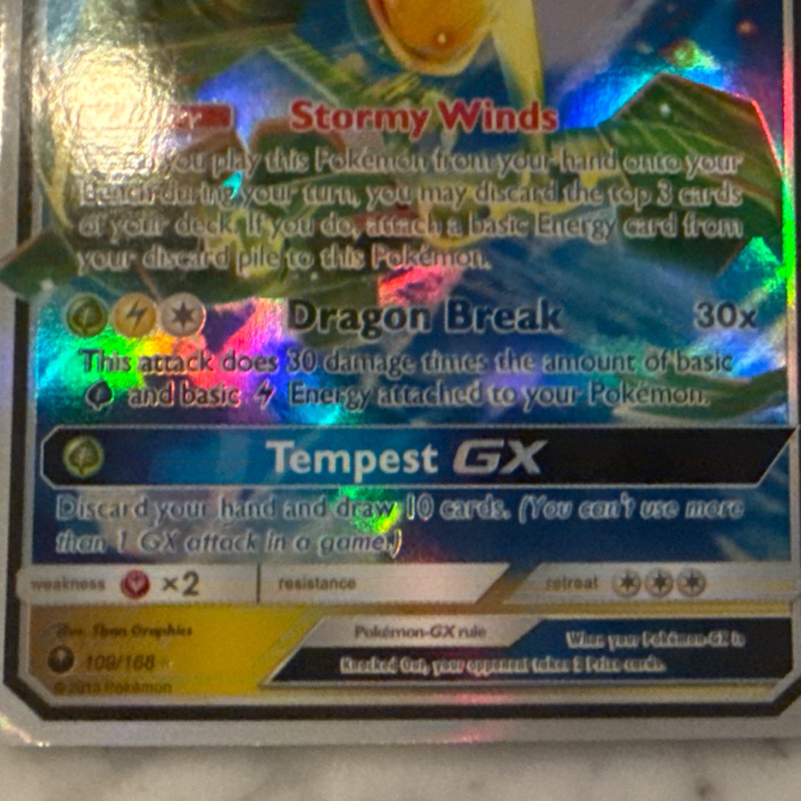 Rayquaza GX 100/168–Celestial Storm-Full Art Ultra Rare-Near Mint–Pokémon TCG