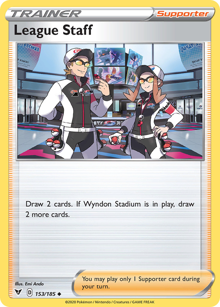 League Staff 153/185 UC Vivid Voltage Pokemon Reverse Holo LP
