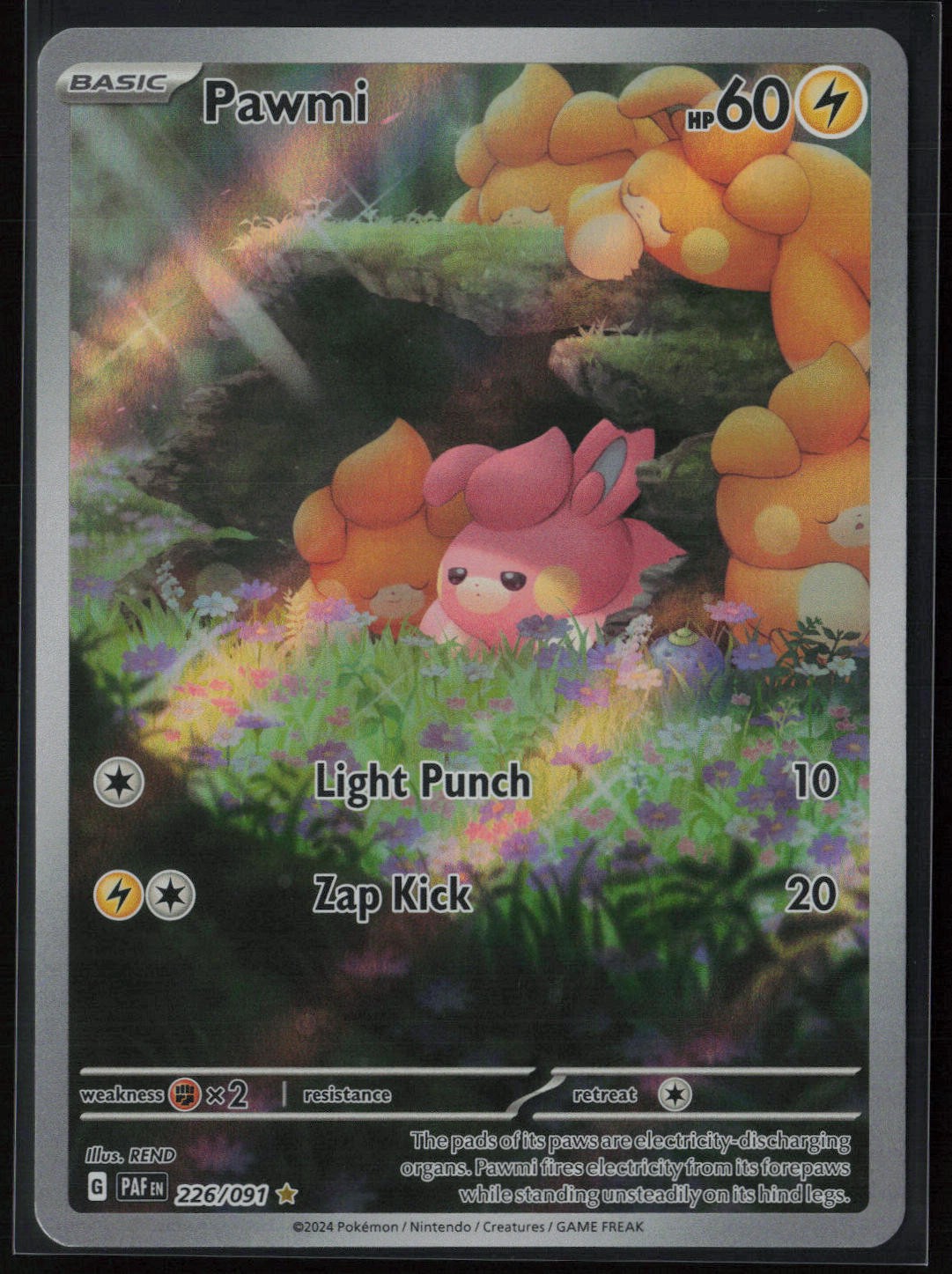 Pawmi 226/091 Pokemon Paldean Fates Illustration Rare Near Mint