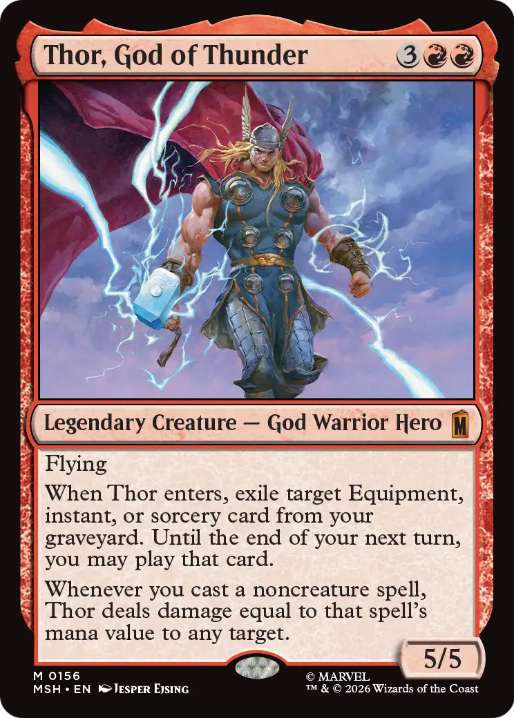 x1 Thor, God of Thunder MSH Marvel Super Heroes MTG 156 M/NM 1x