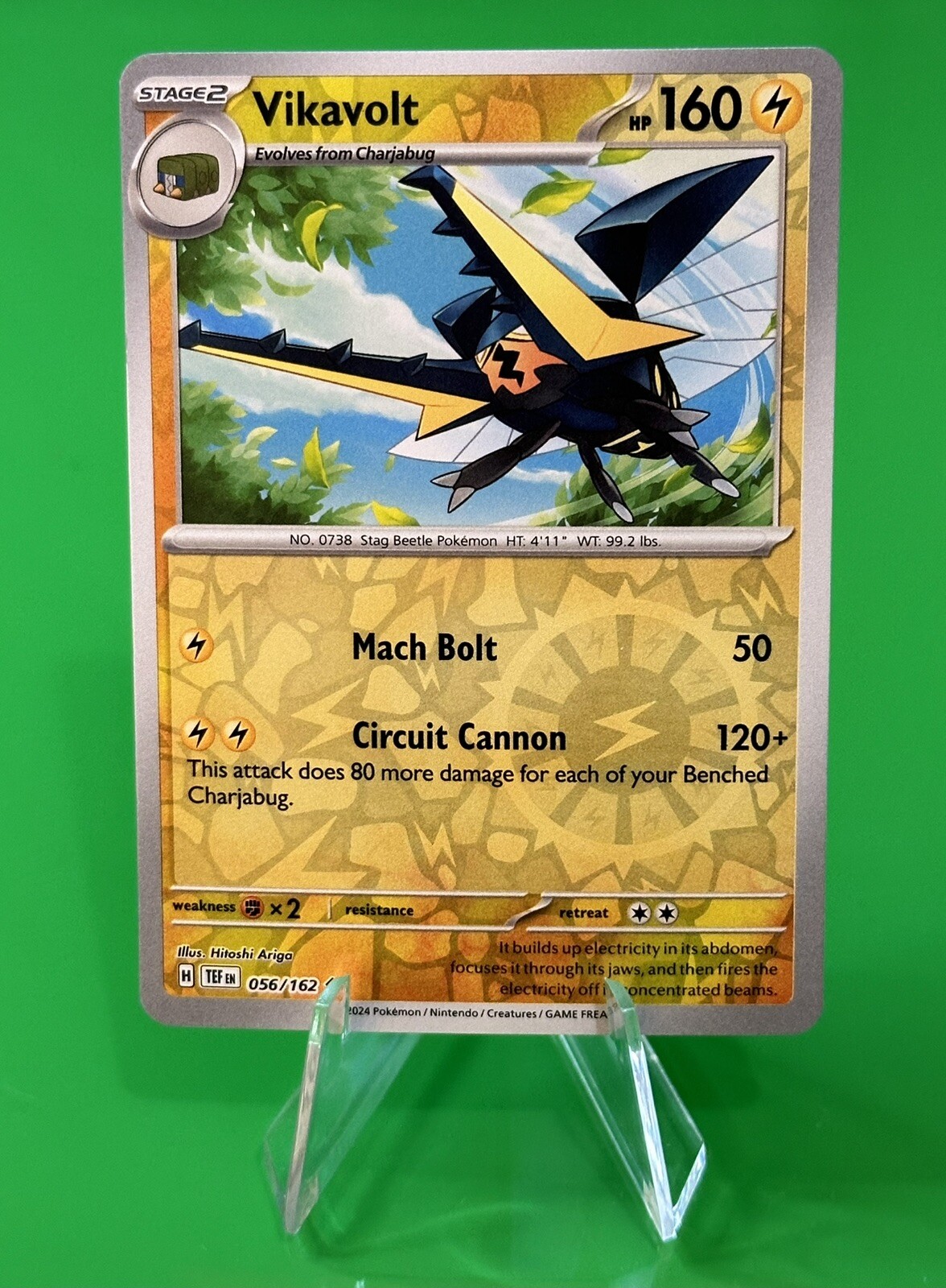 ⭐⭐Pokemon Vikavolt S & V Temporal Forces Reverse Holo 056/162, Uncommon NM!!⭐⭐