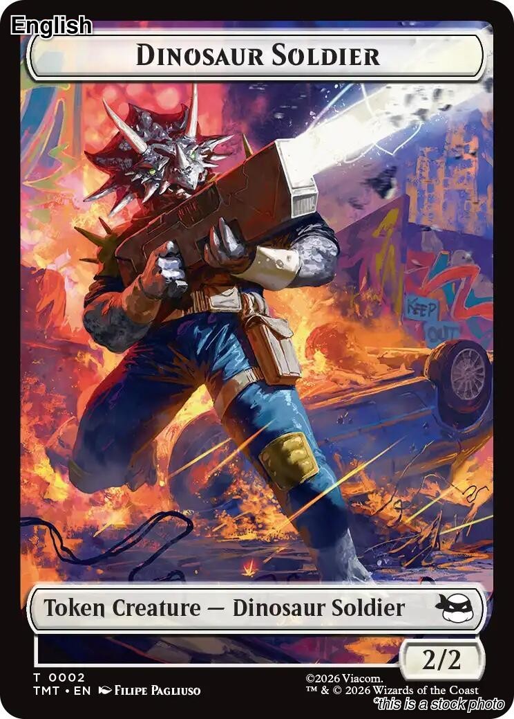 Dinosaur Soldier // Copy Double-Sided Token NM [TMT – 2 // 1] EN