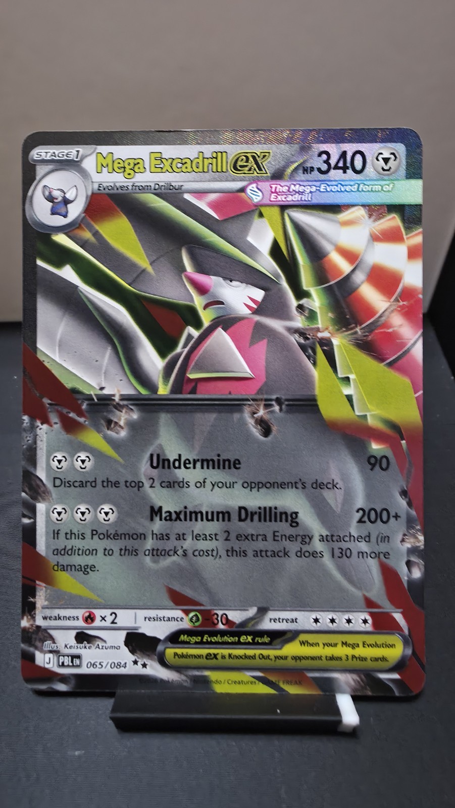 Mega Excadrill ex 065/084 Double Rare Pitch Black Pokemon Holo Near Mint