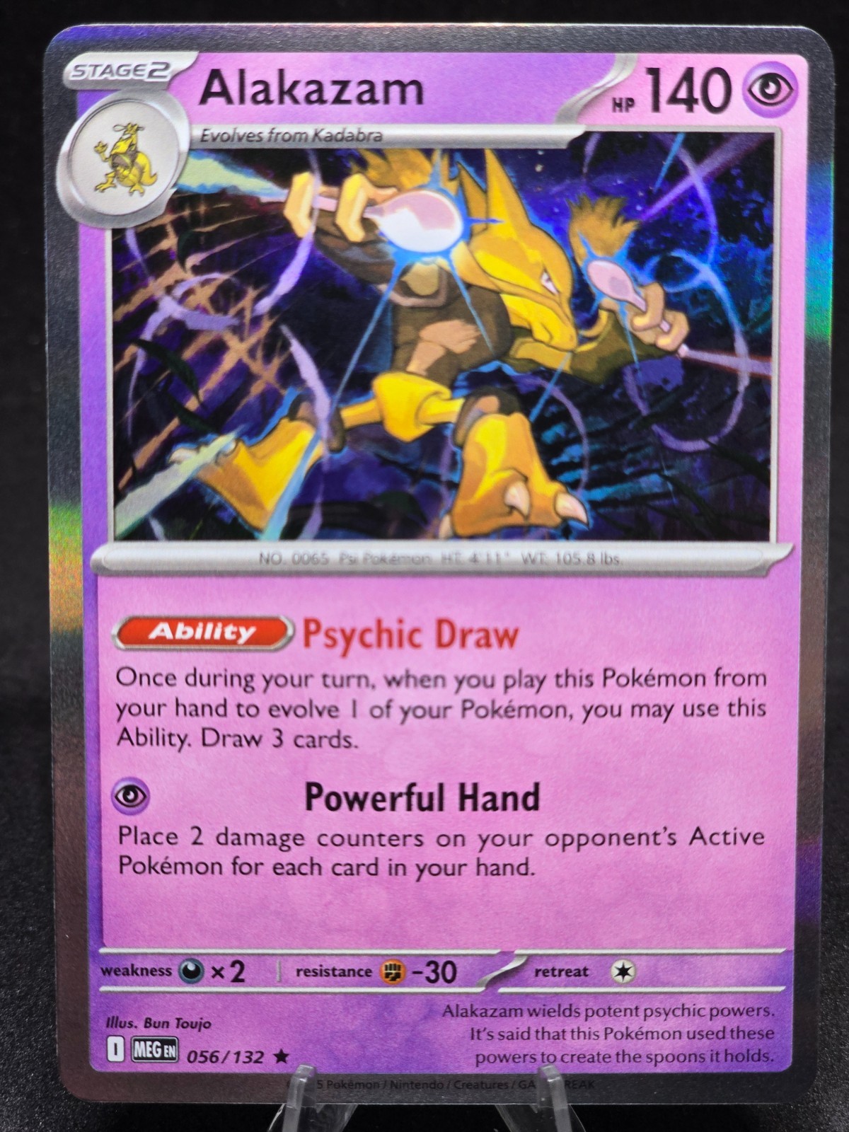 Pokémon TCG Alakazam 056/132 Mega Evolutions Rare Holo NM