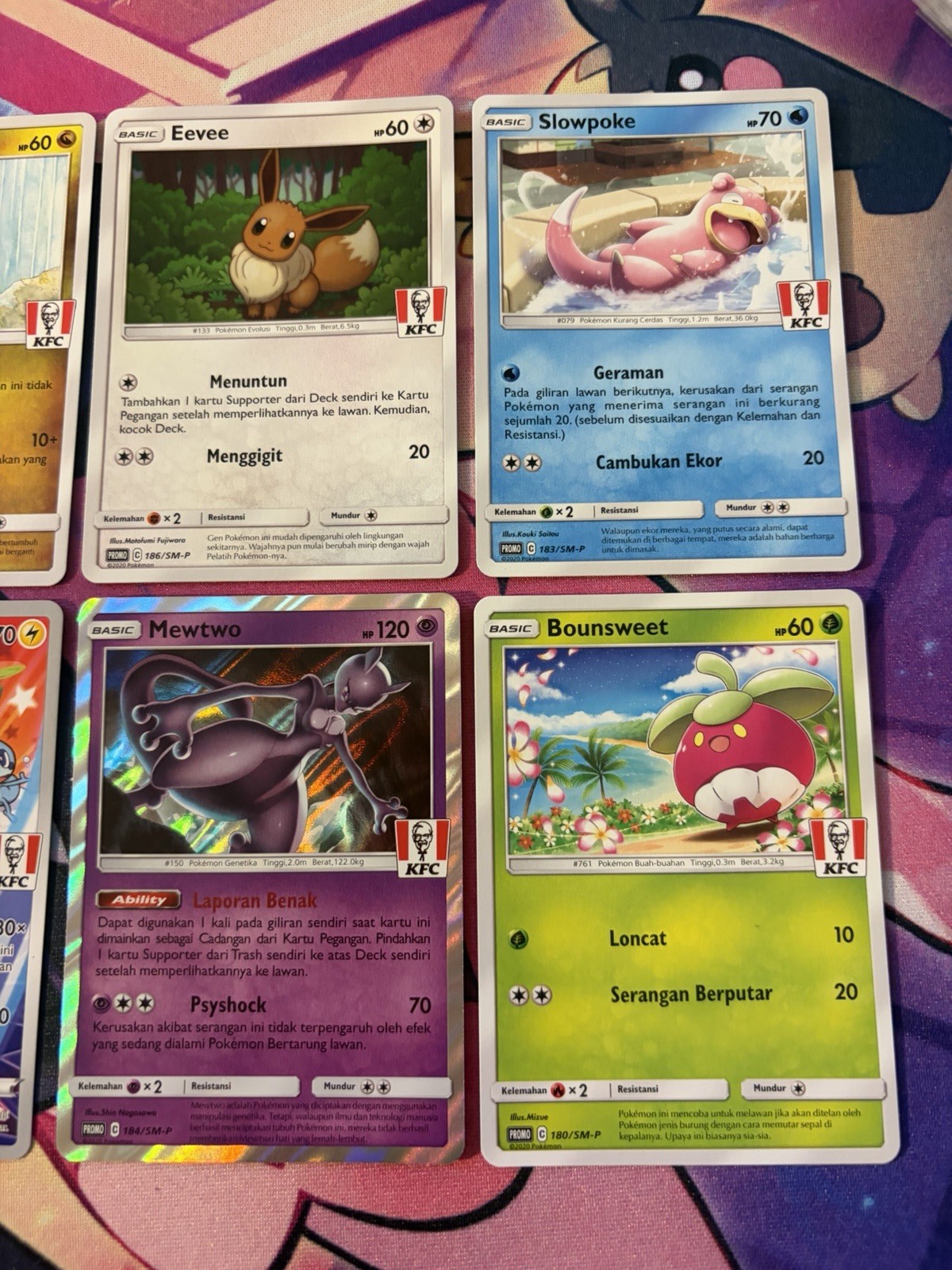 Pokemon KFC PROMO Complete Set 8 Pikachu Charizard Mewtwo Eevee Indonesia 2020