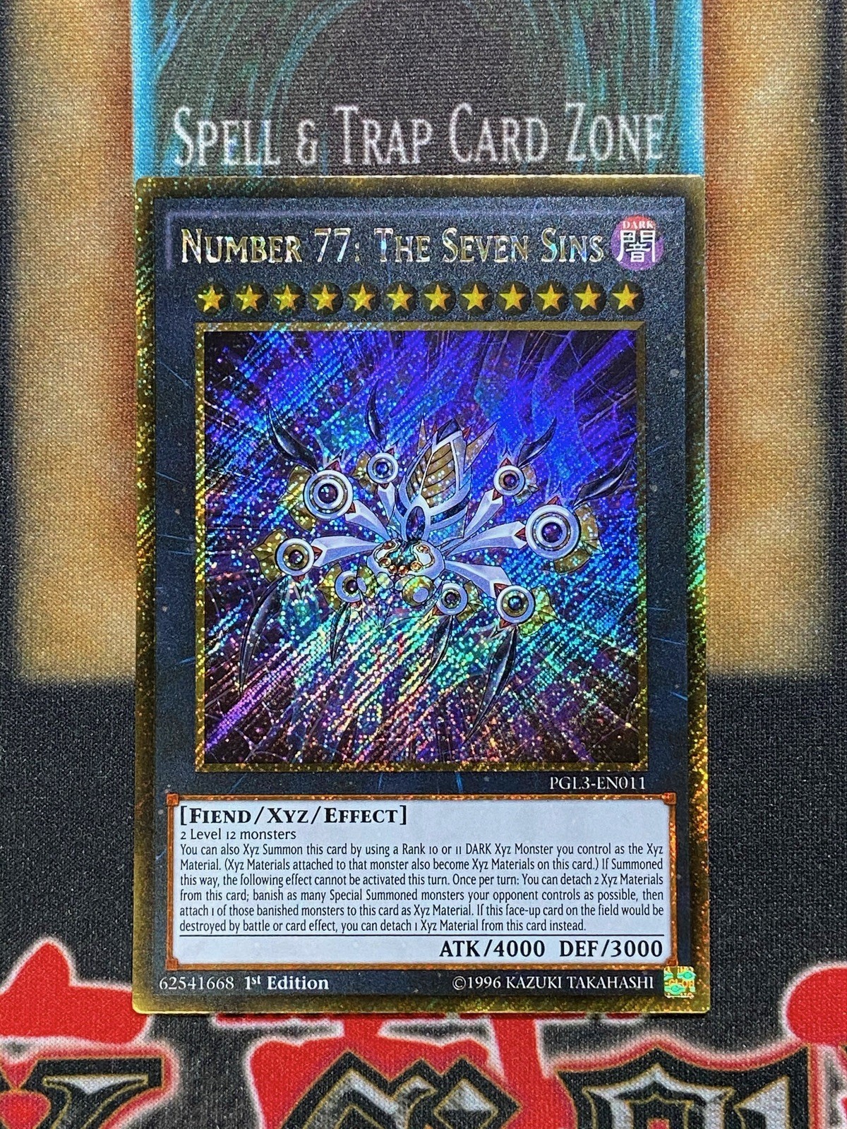 Yugioh Number 77: The Seven Sins PGL3-EN011 Gold Secret Rare 1st Ed NM