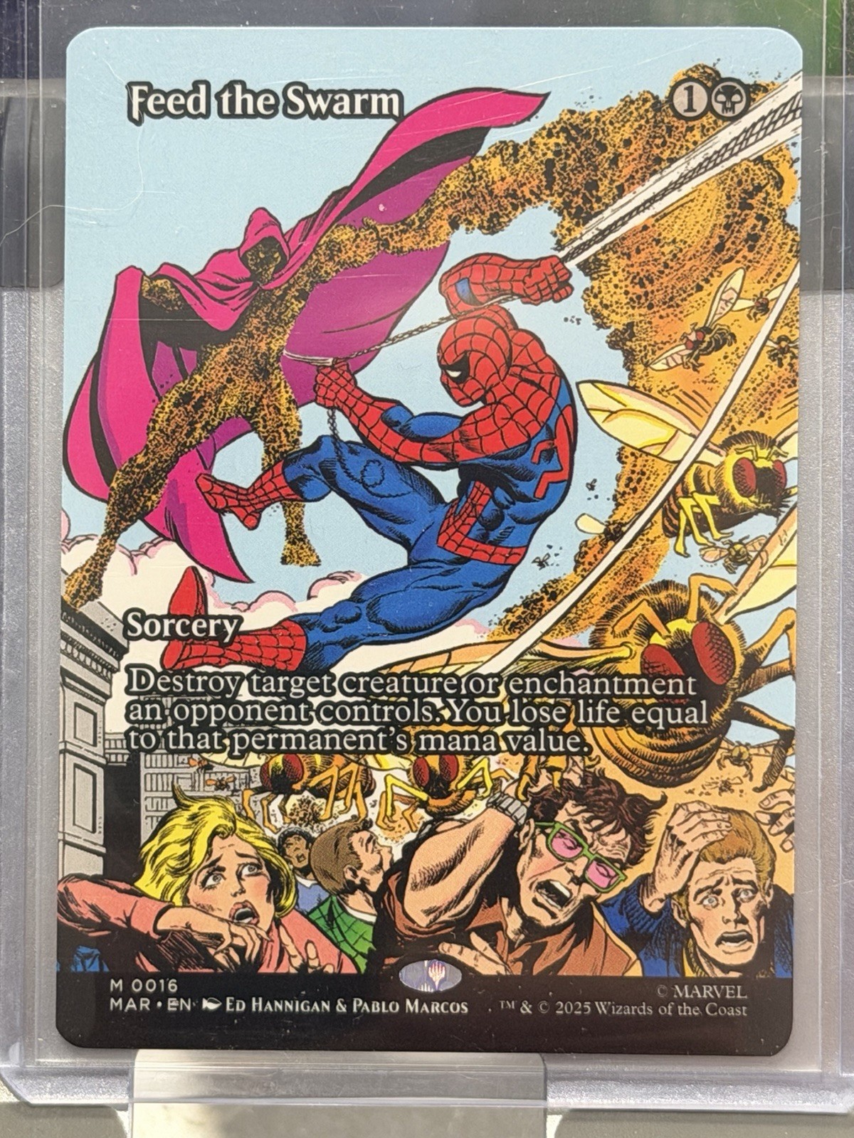 Feed The Swarm 0016 Borderless Spider Man MTG Magic The Gathering Card NM