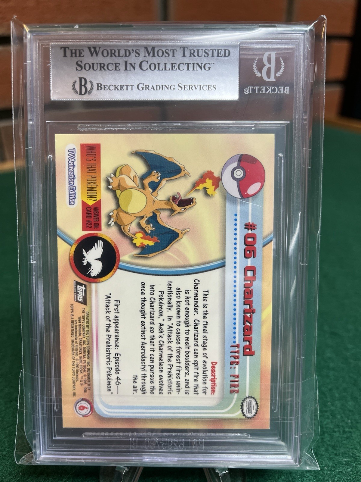 Pokemon Charizard #6 T.V. Topps Chrome 2000 Foil Base Set
