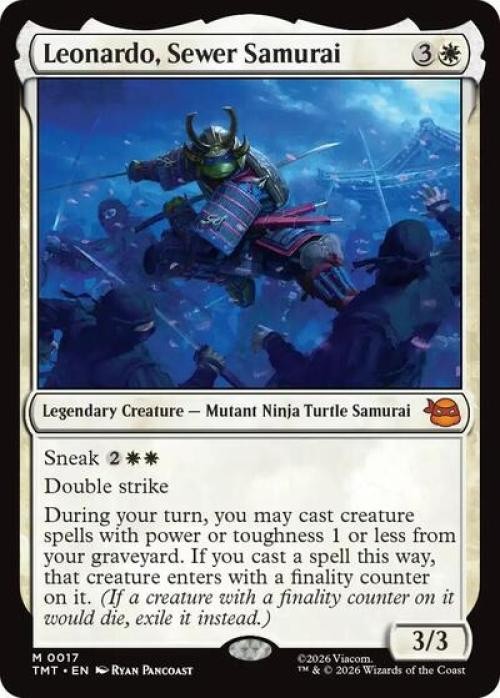 Leonardo, Sewer Samurai -Foil Medium Play MTG Teenage Mutant Ninja Turtles