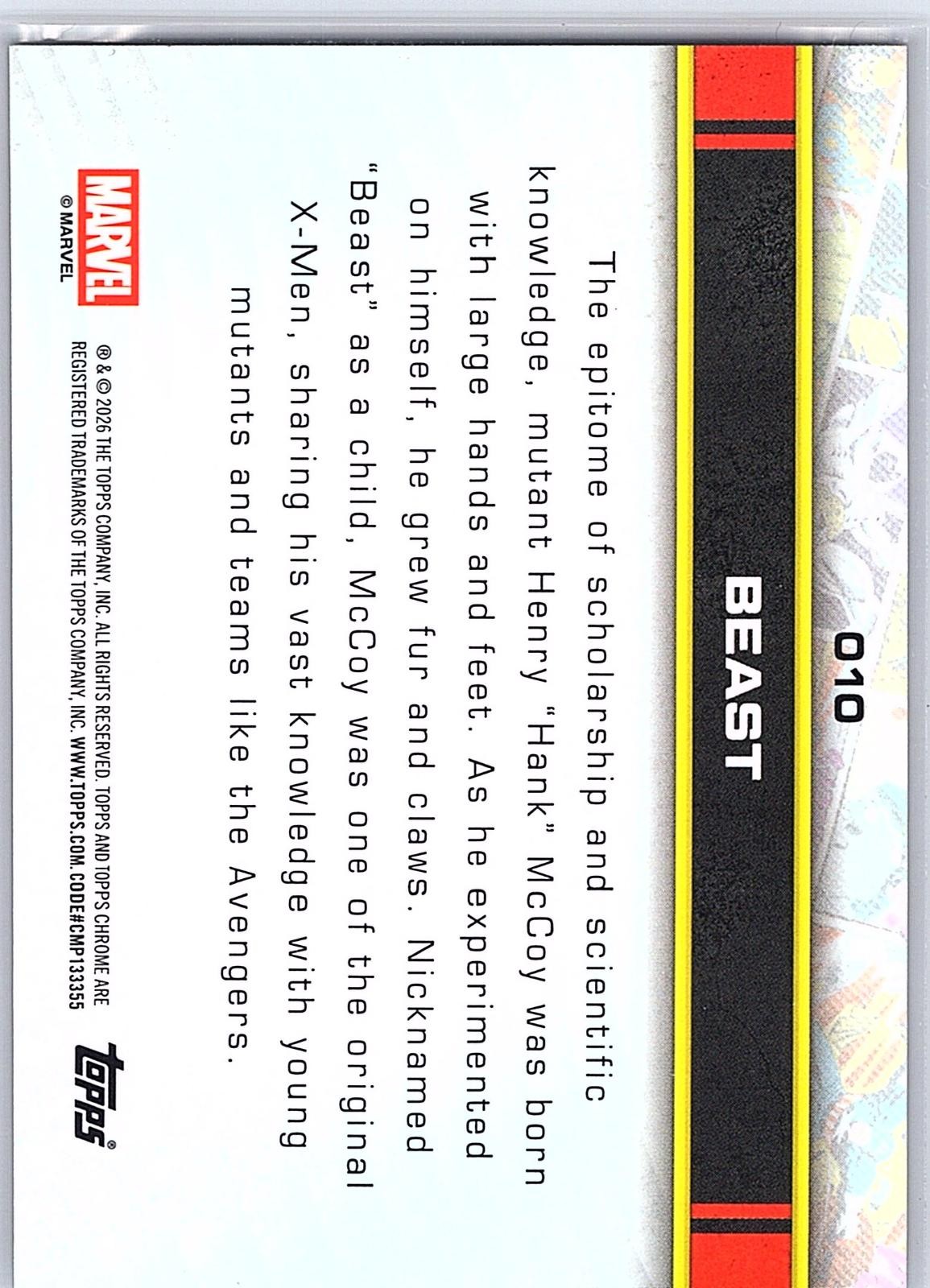 BEAST HOLO TOPPS MARVEL 26′