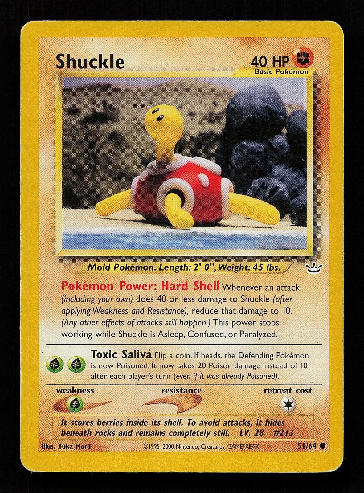 Shuckle 51/64 Unlimited Common Neo Revelation Pokemon Card