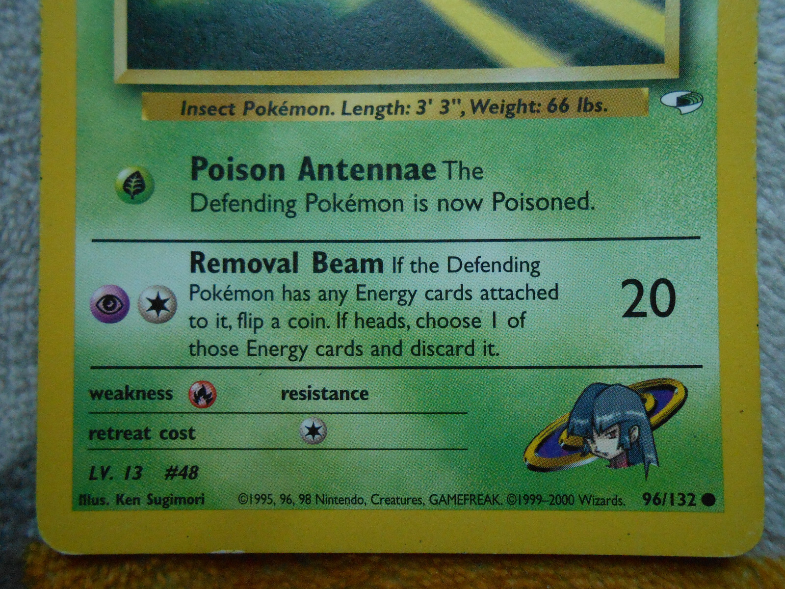 SABRINA’S VENONAT 40 HP 96/132 GYM HEROES WIZARDS POKEMON VERY GOOD CONDITION ENGLISH