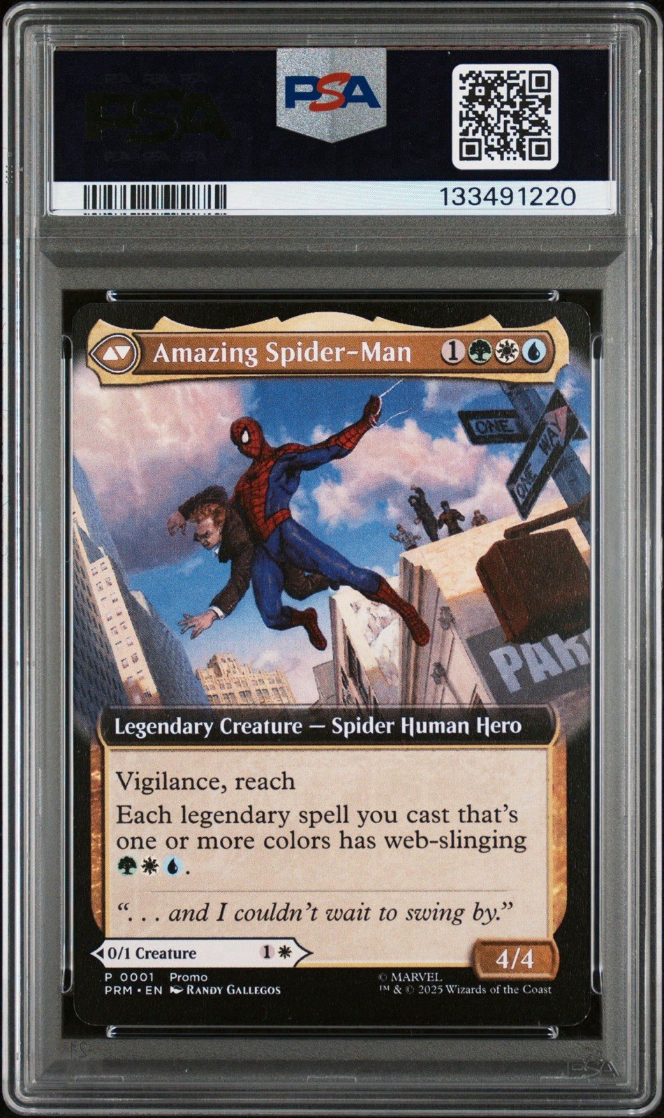 2025 MTG Promo Peter Parker / Amazing Spider-Man #0001 PSA Auto Randy Gallegos