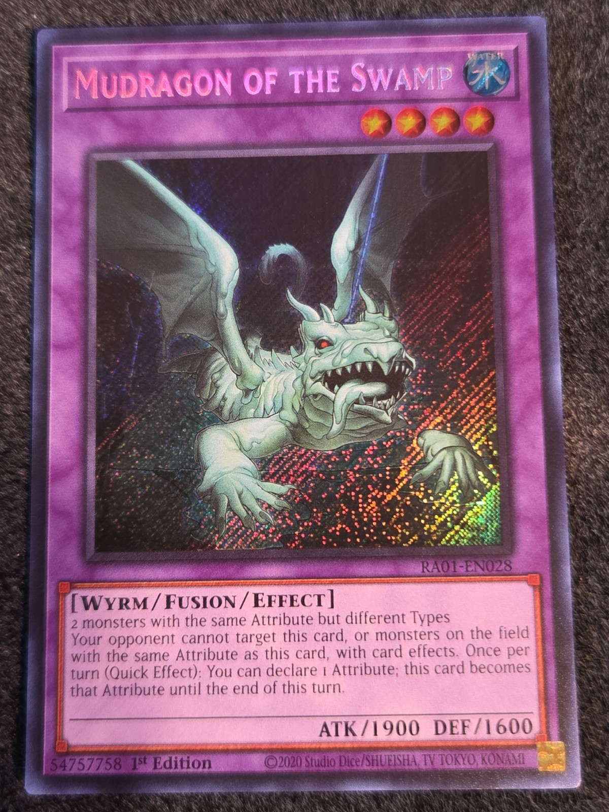 1X NM Mudragon of the Swamp – RA01-EN028 – Secret Rare 1st Edition