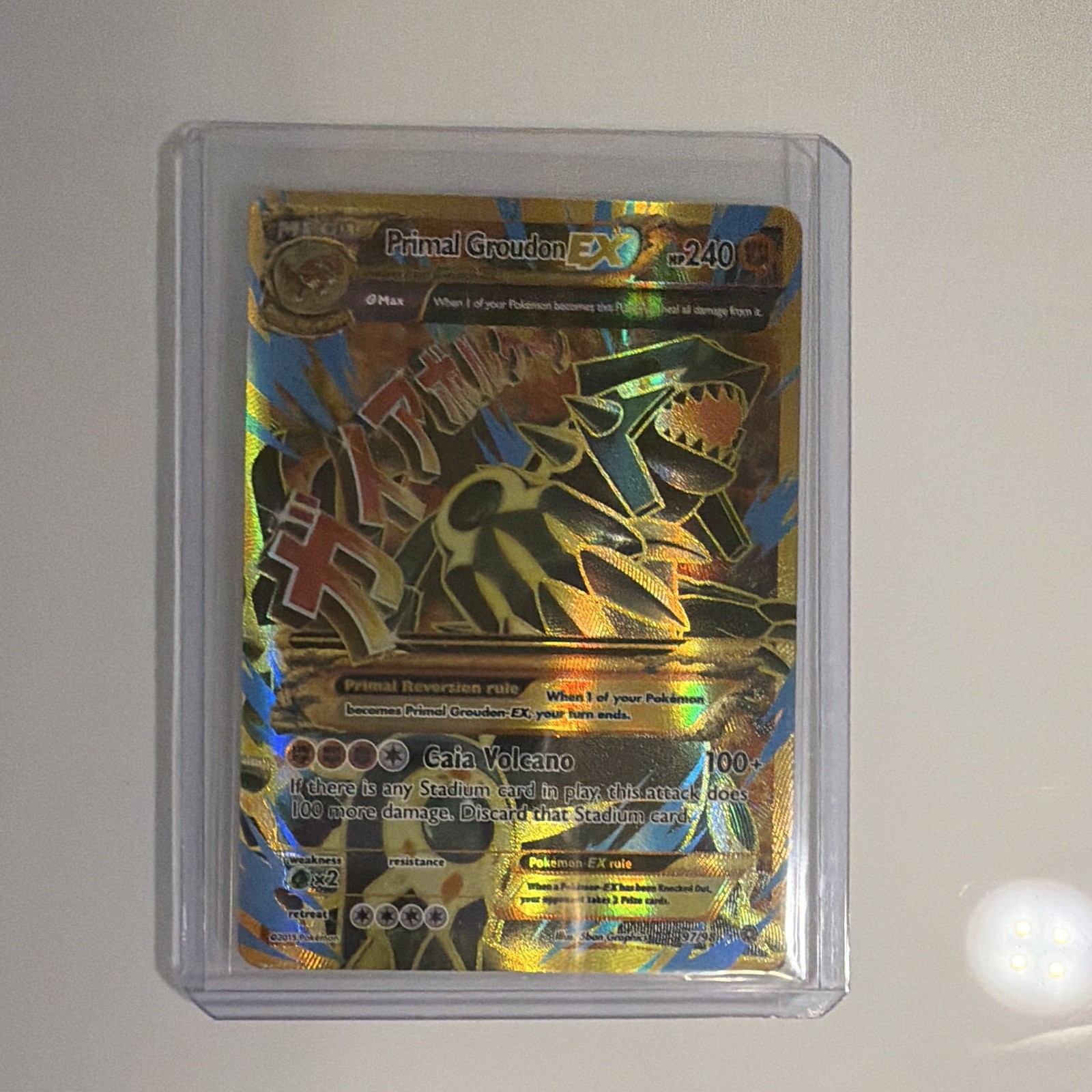 Pokemon TCG Mega Primal Groudon EX Shiny Full Art from Ancient Origins 97/98