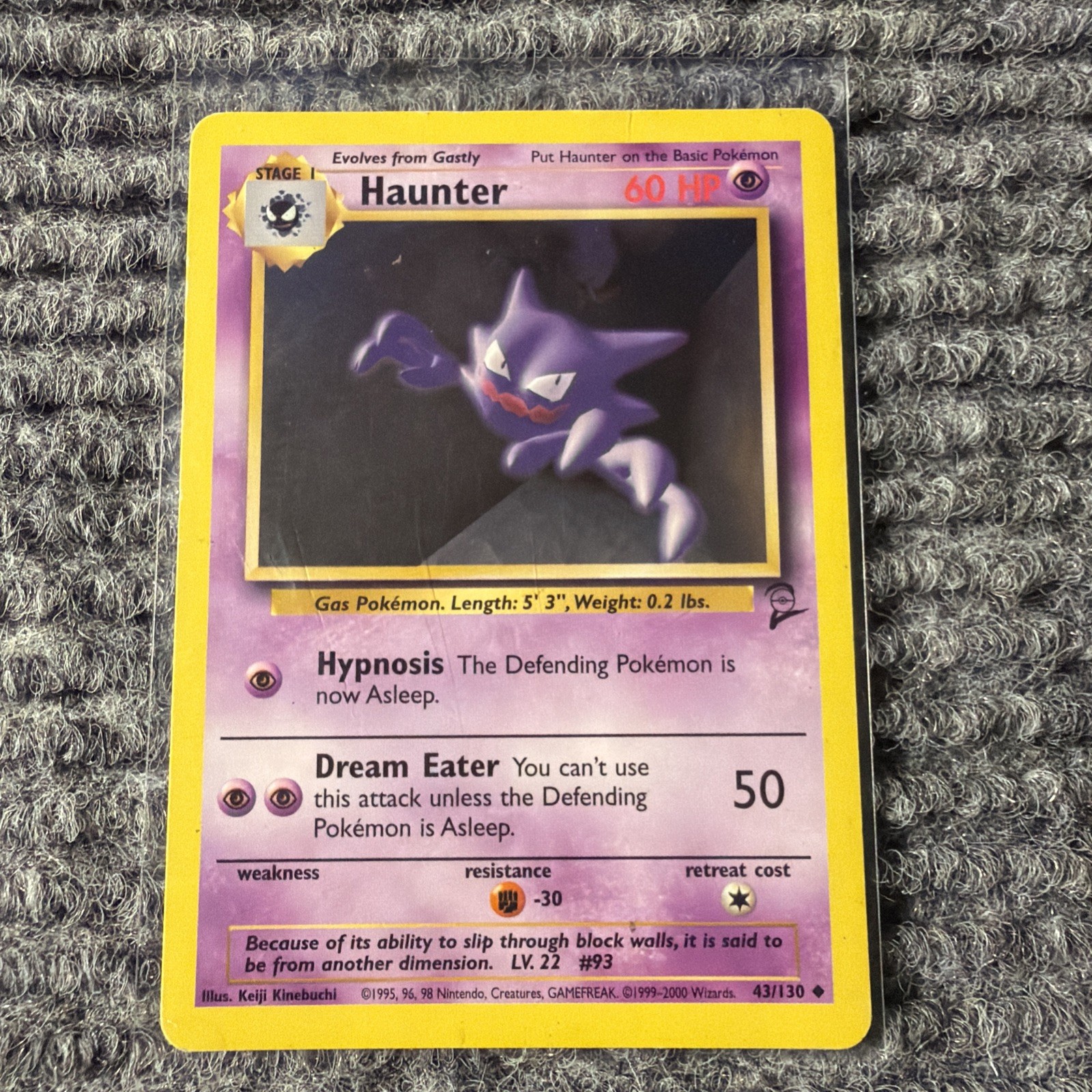 Fossil Haunter Hypnosis Dream Eater 43/130 Pokémon TCG Card