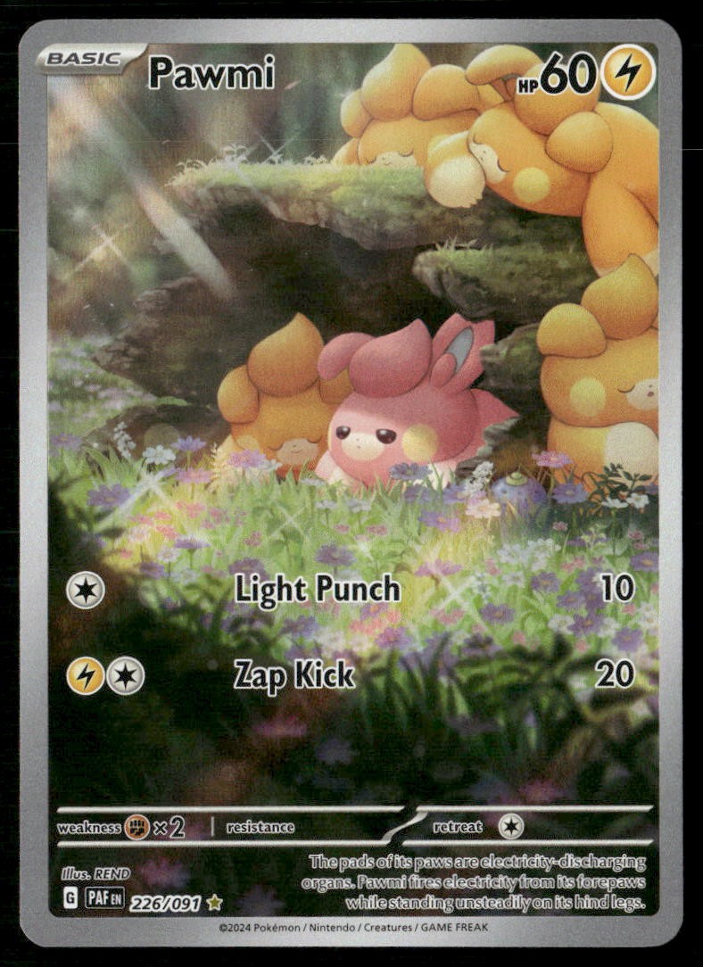 PAWMI 226/091 ILLUSTRATION RARE PALDEAN FATES POKEMON HOLO NM