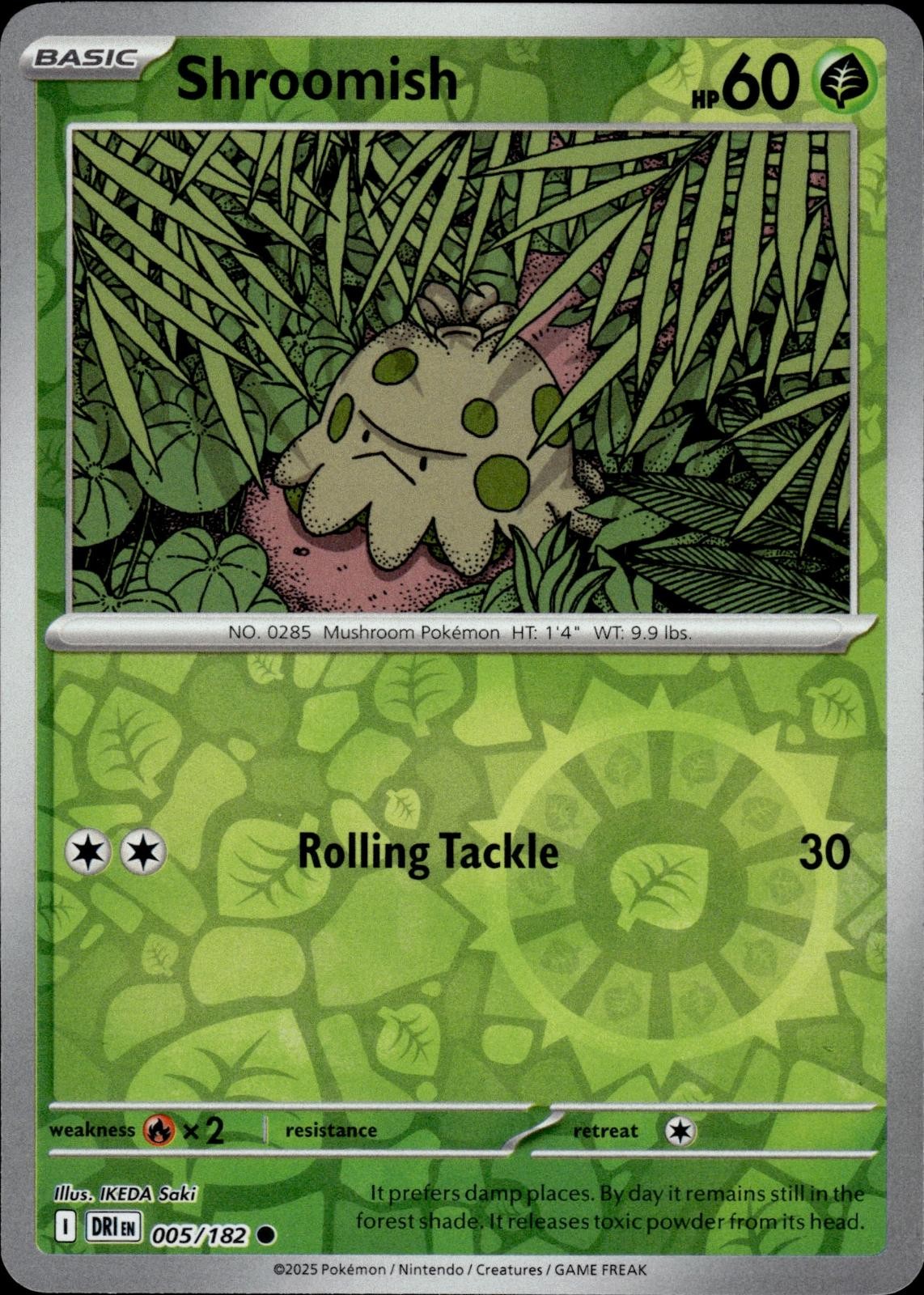 Shroomish 005/182 REVERSE HOLO Destined Rivals C NM IKEDA Saki Pokemon