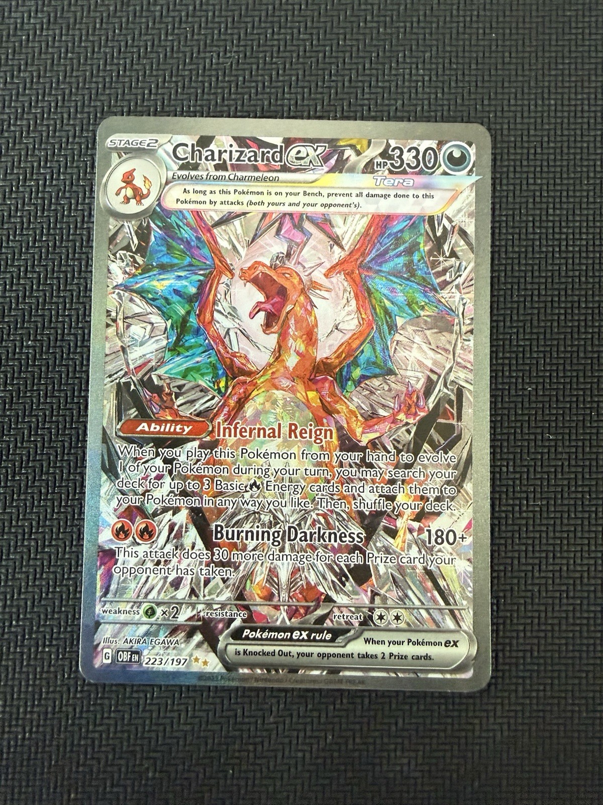 Pokémon TCG Charizard EX Obsidian Flames 223/197 Near Mint Condition