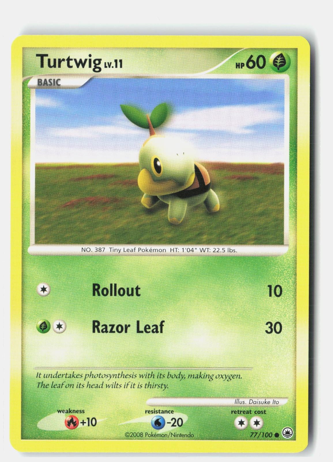 Turtwig 77/100 Common Majestic Dawn Pokemon Lightly Played Daisuke Ito
