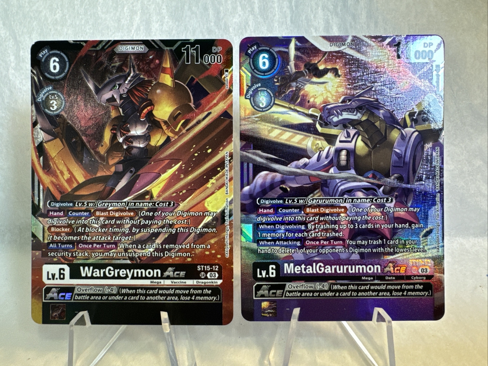 Digimon TCG Wargreymon + MetalGarurumon ACE ST15-12 + ST16-12 Royal Knights NM