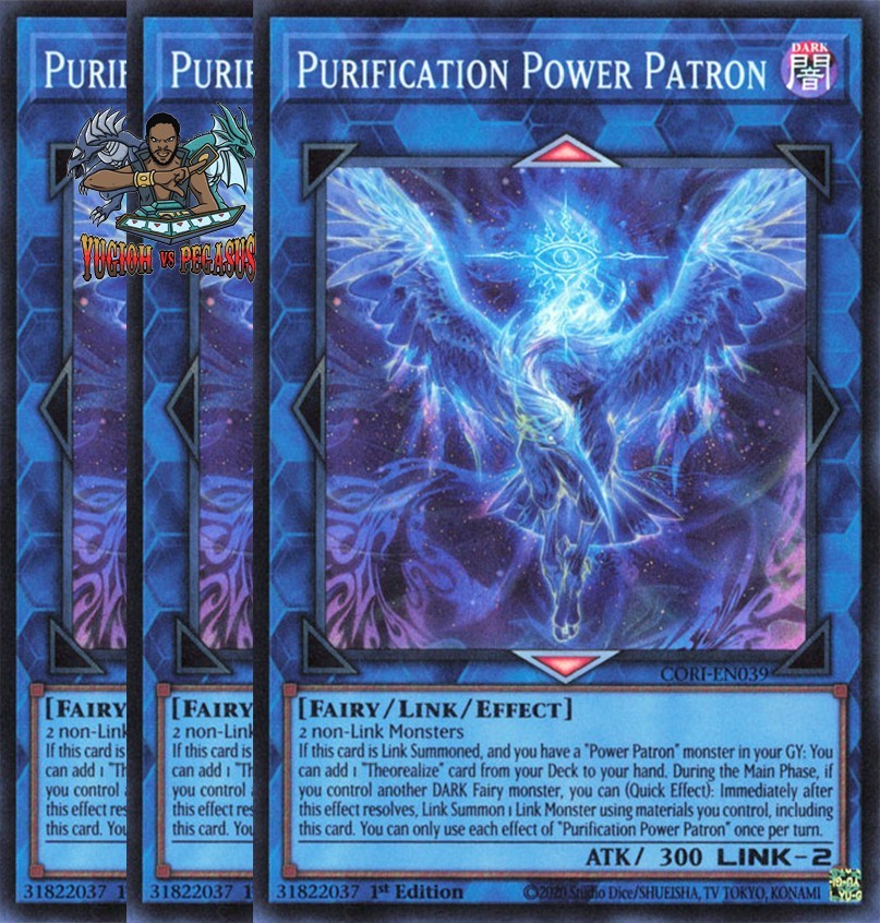 Yugioh! 3x Purification Power Patron CORI-EN039 Super Rare 1st Ed NM