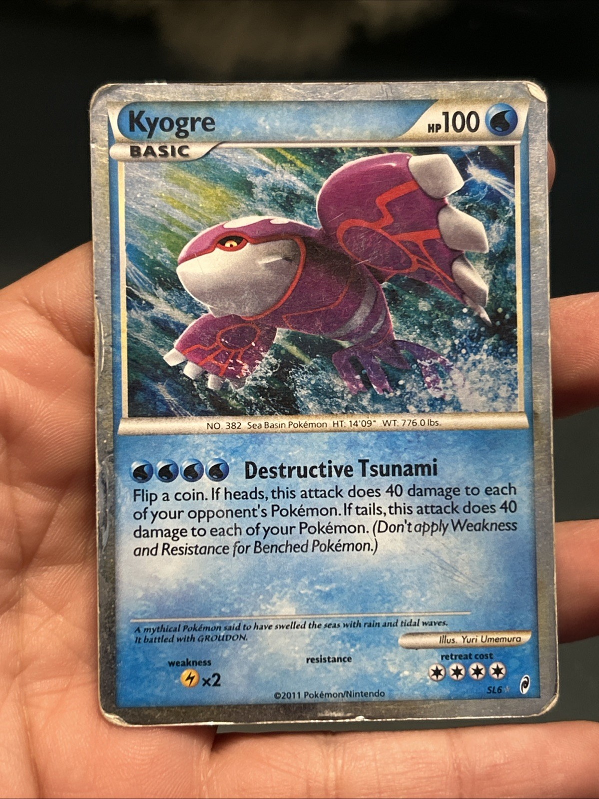 Pokémon TCG Kyogre Call of Legends 2011 SL6- DAMAGED