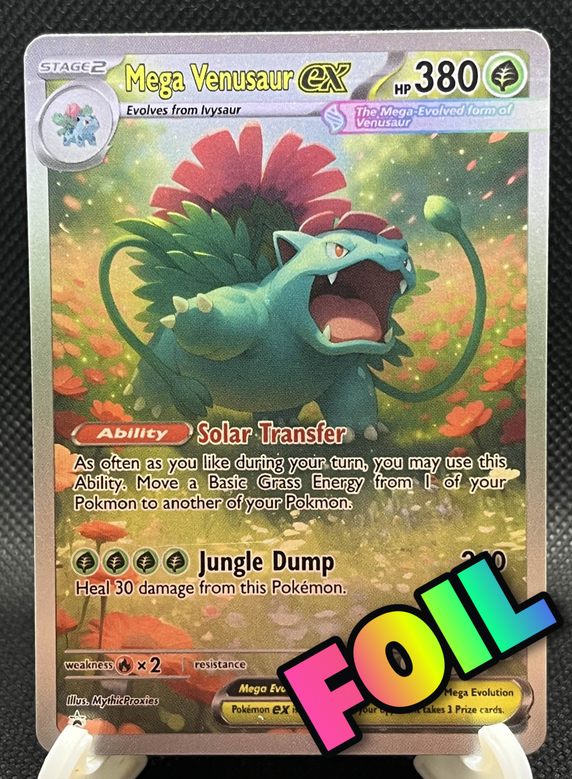Pokemon Full Art Mega Venusaur EX FOIL Altered Art Custom Playtest Card