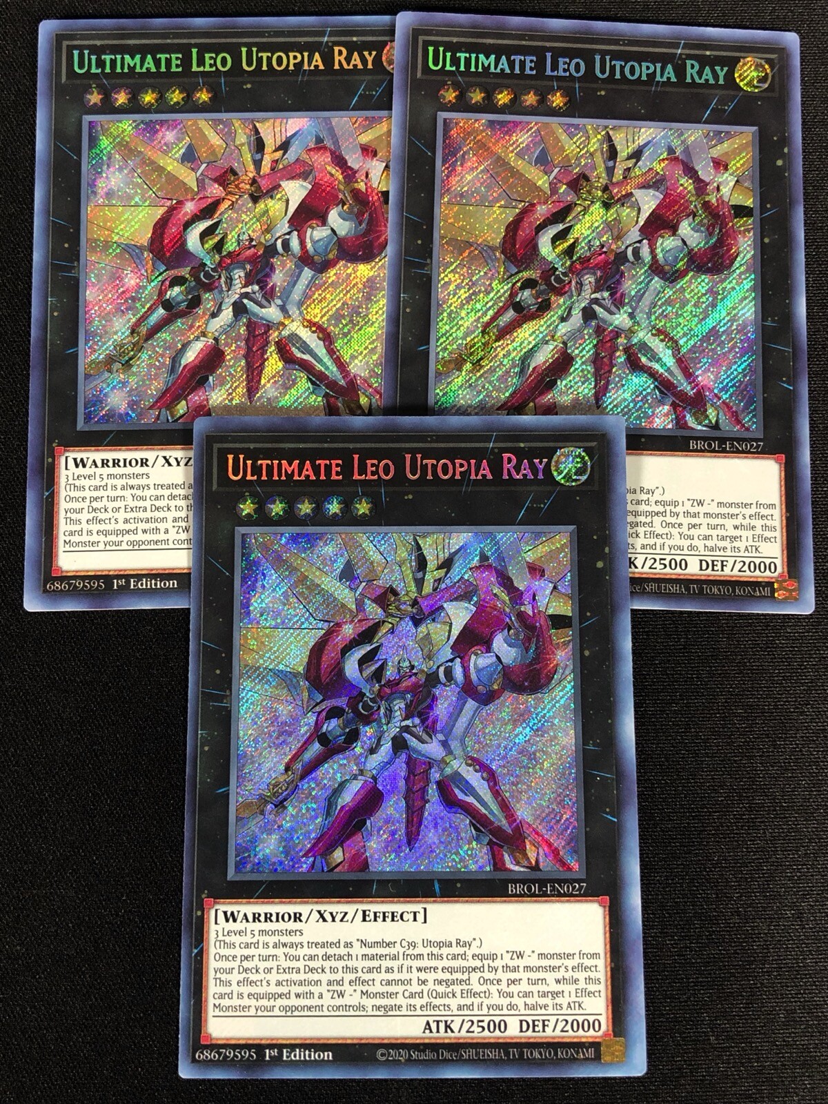 Yugioh Ultimate Leo Utopia Ray BROL-EN027 1ST SECRET x3 (NM)
