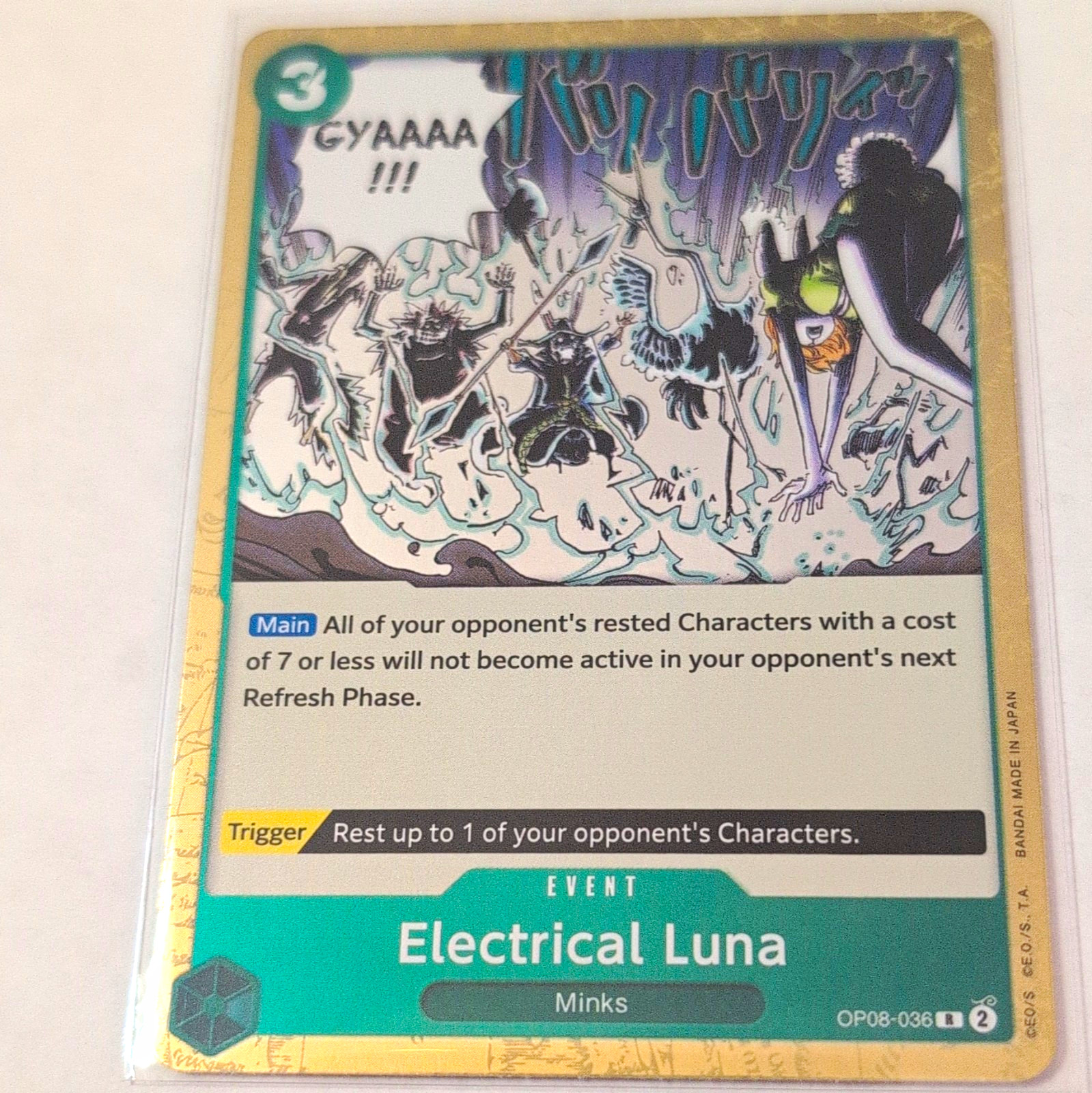 One Piece CCG Bandai Electrical Luna OP08-036 R Holo Event Trigger English