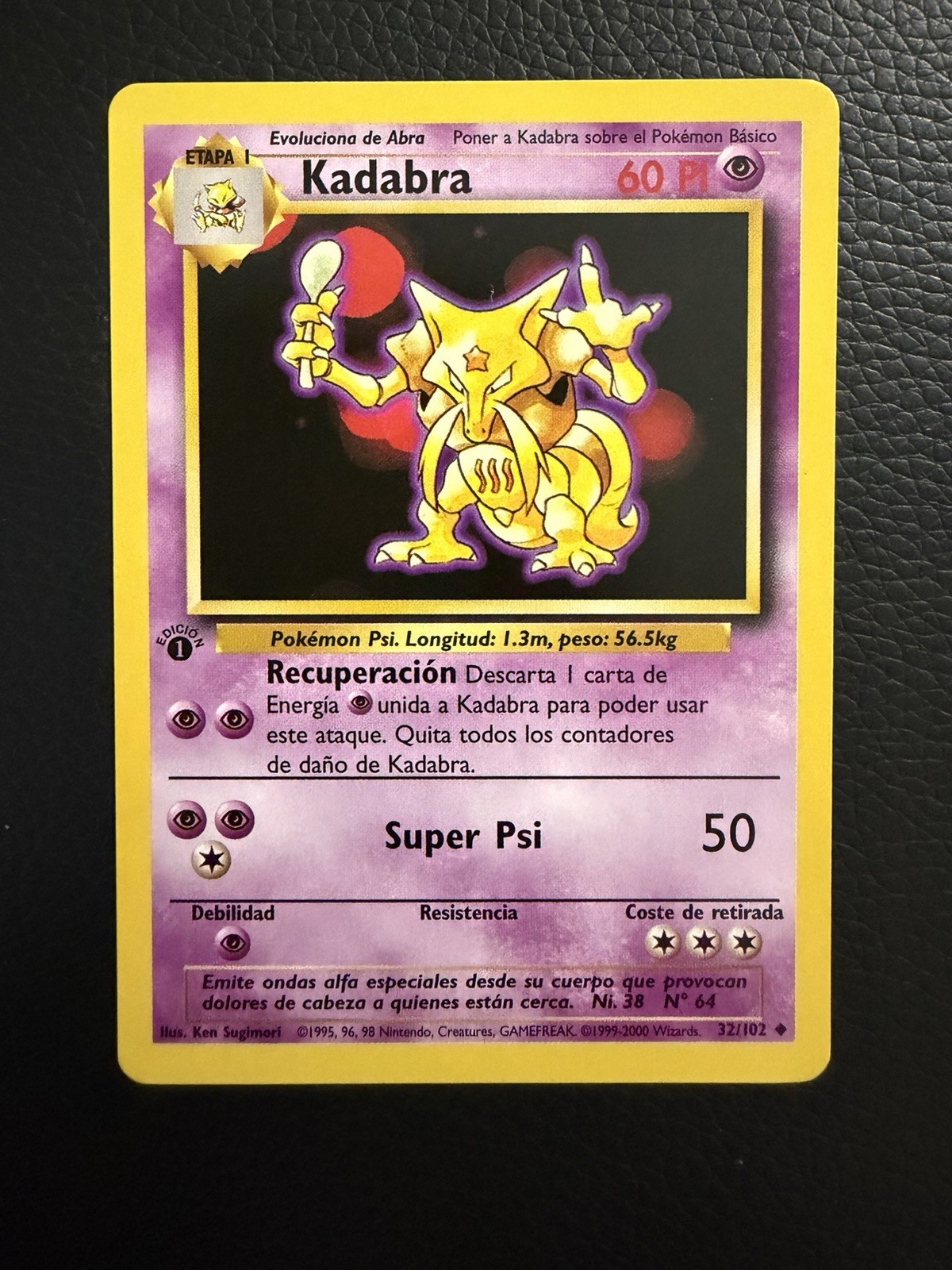 Kadabra 032/102 Base Set 1st Edition Card Regular