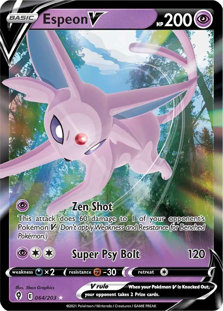 Espeon V 064/203 SWSH07: Evolving Skies NM