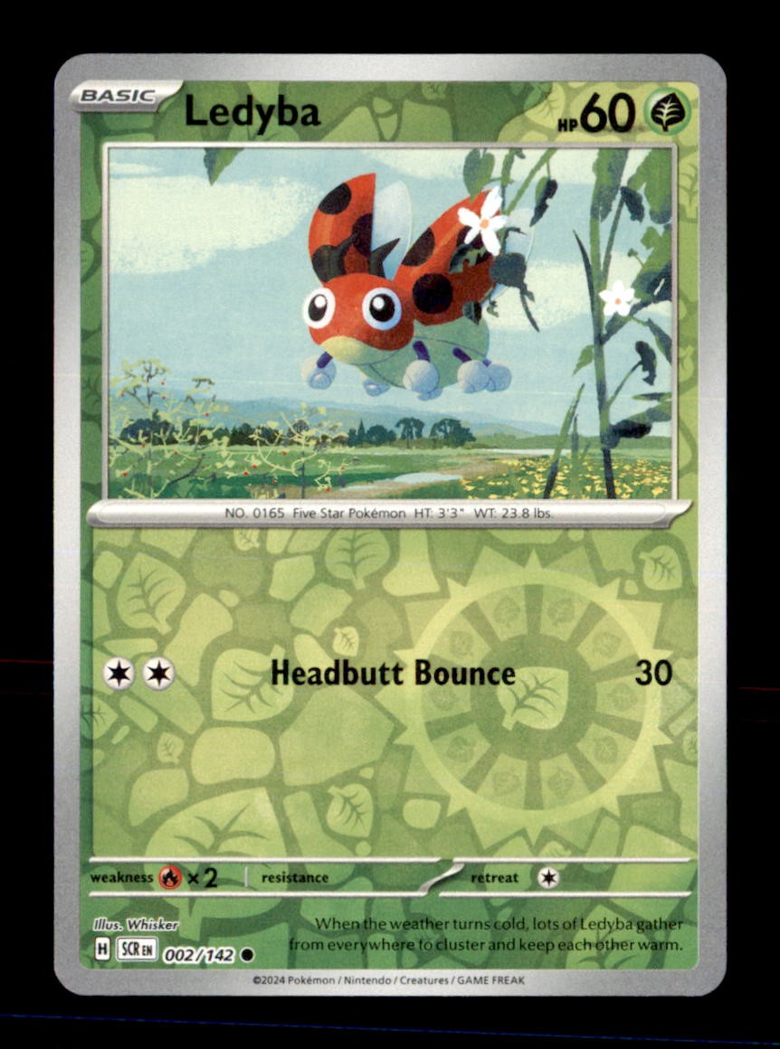 Ledyba 2/142 Common Stellar Crown Pokemon Reverse Holo Near Mint