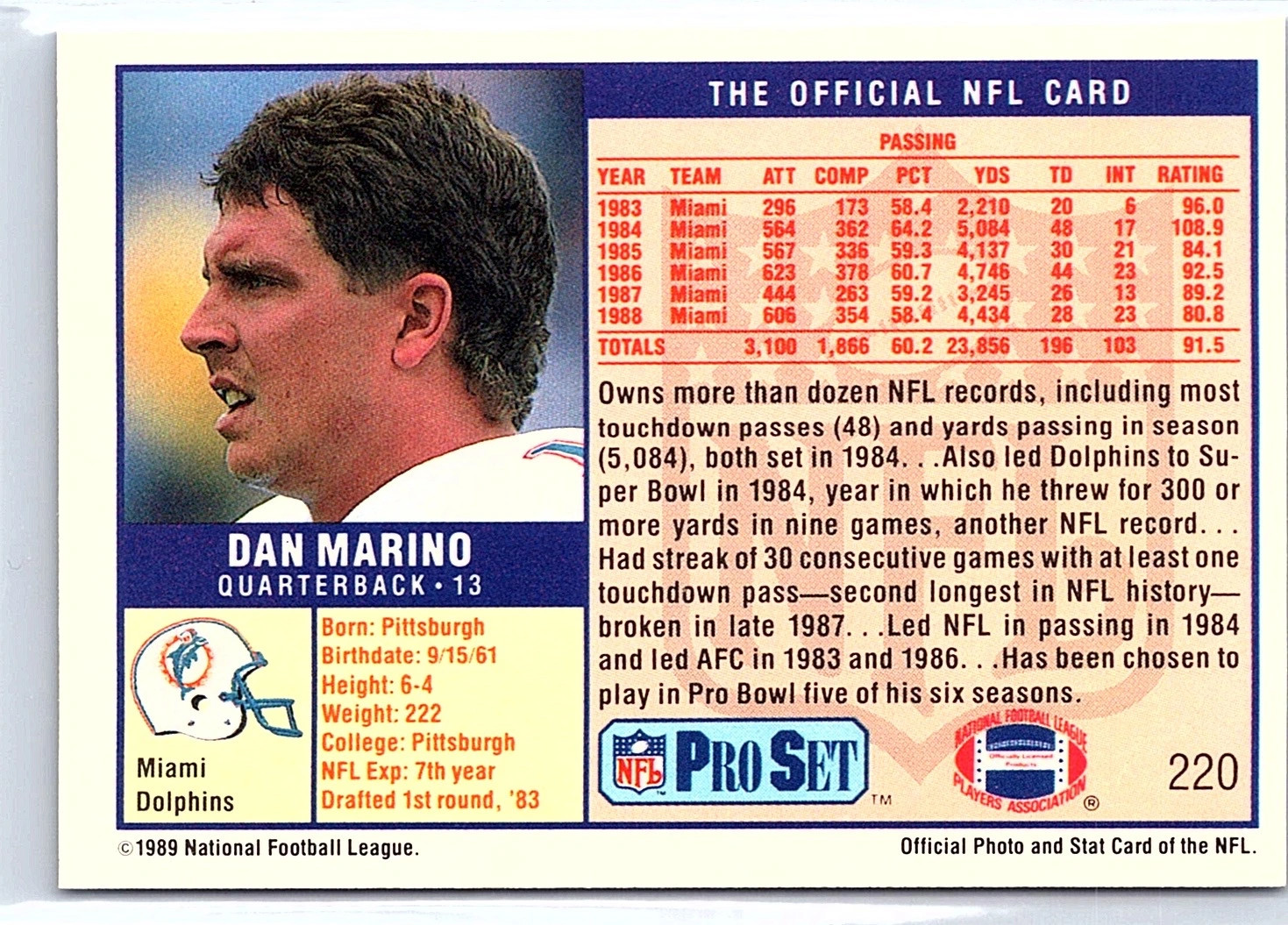 Dan Marino 220 Pro Set