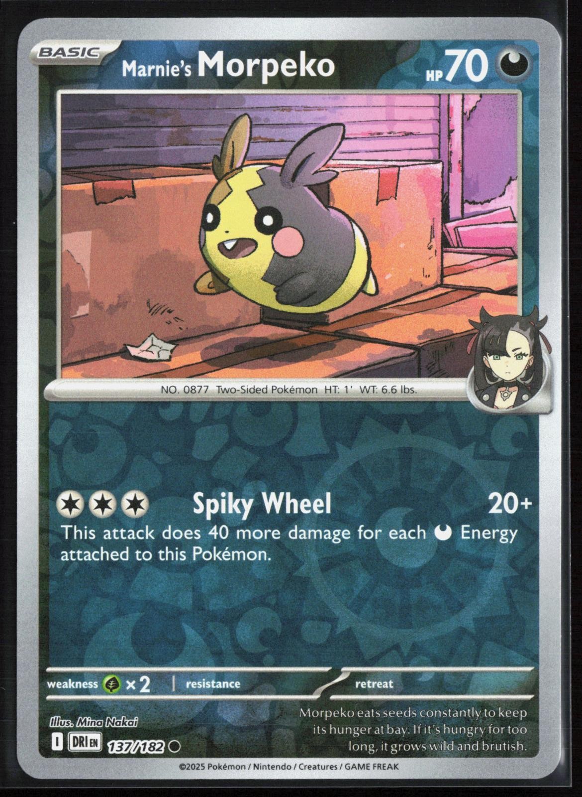 Marnie’s Morpeko 137/182 – Pokemon Destined Rivals – Reverse Holo Common – NM