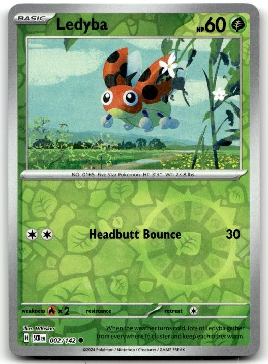 Ledyba 2/142 Common Stellar Crown Pokemon Reverse Holo Lightly Played