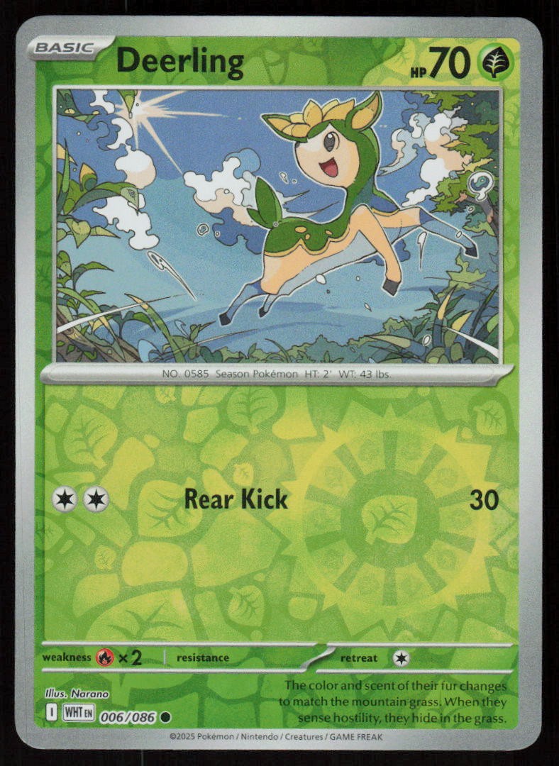 Deerling 006/086 Common White Flare Pokemon Reverse Holo Near Mint