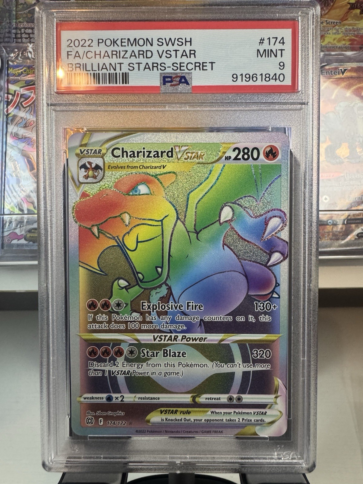 Charizard VSTAR 174/172 Rainbow Secret Rare Brilliant Stars Pokemon English NM
