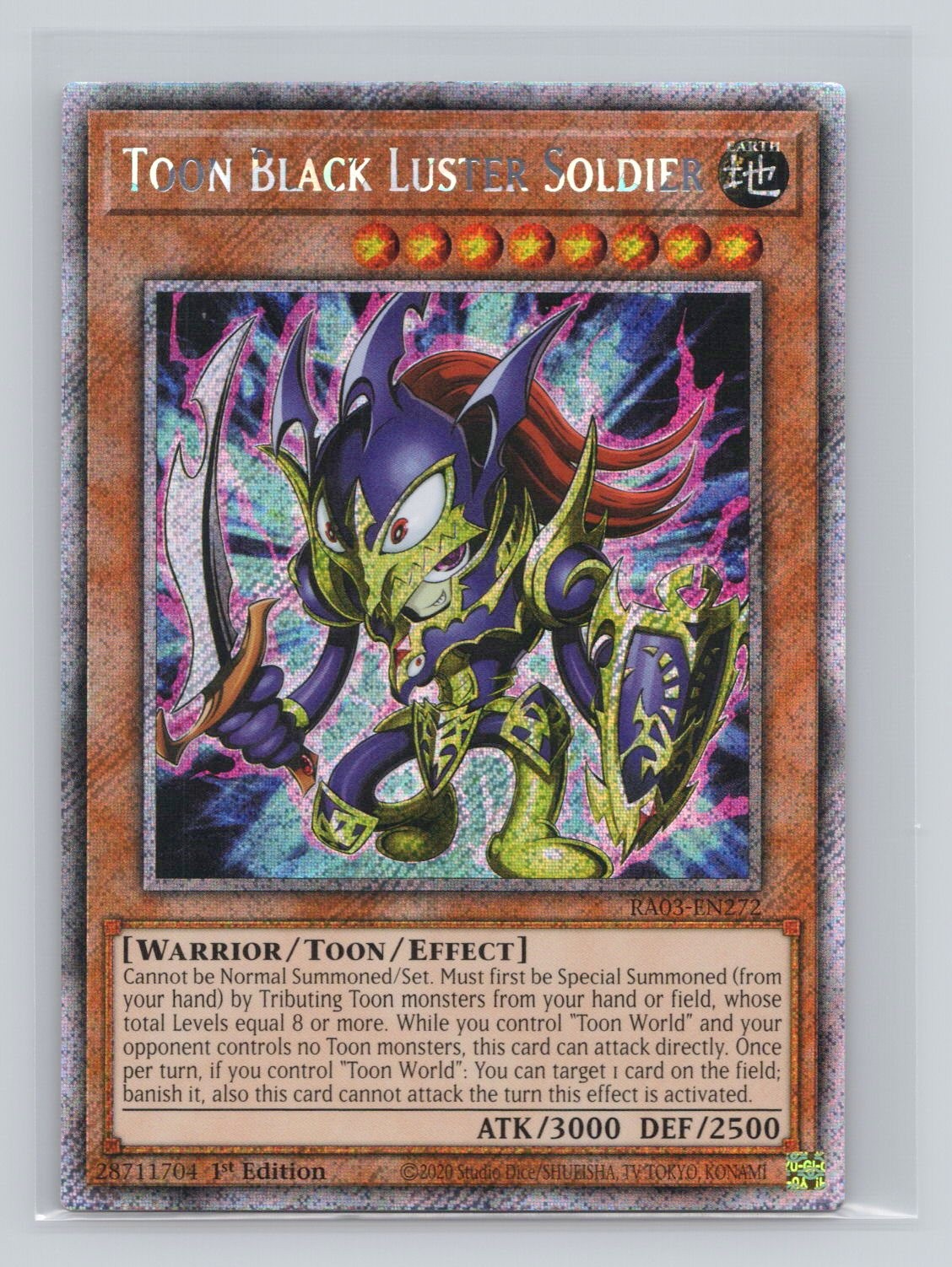 Toon Black Luster Soldier Platinum Secret Rare Quarter Century Bonanza RA03-EN27