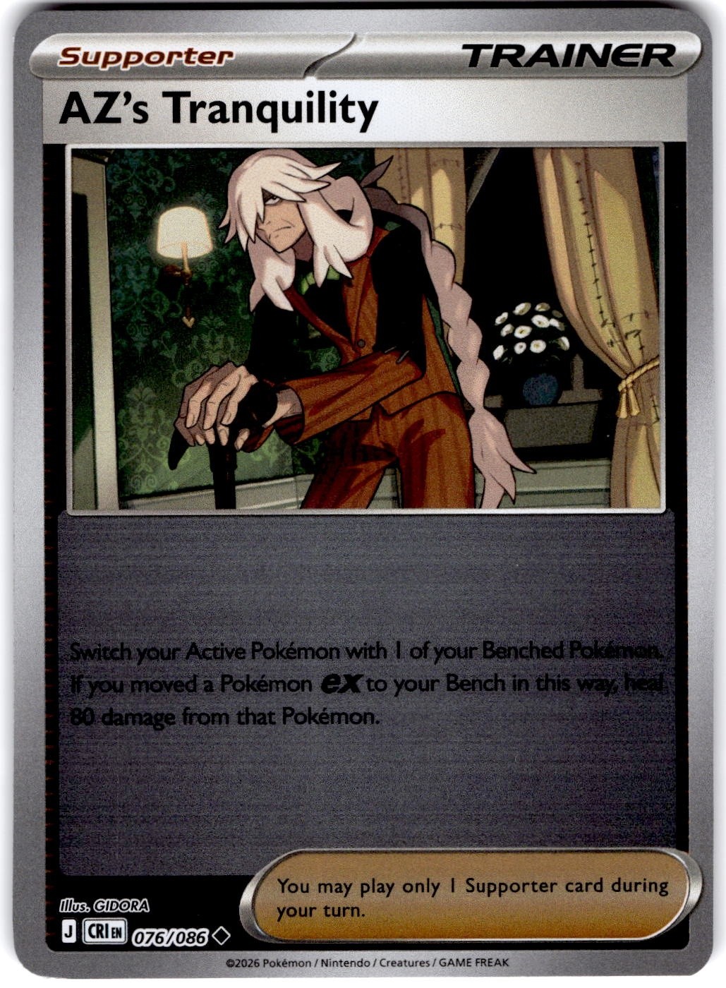 Pokemon AZ’s Tranquility Chaos Rising 76/86 Reverse Holo Near Mint English