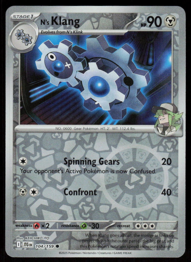 N’s Klang 104/159 Common Journey Together Pokemon Reverse Holo Near Mint