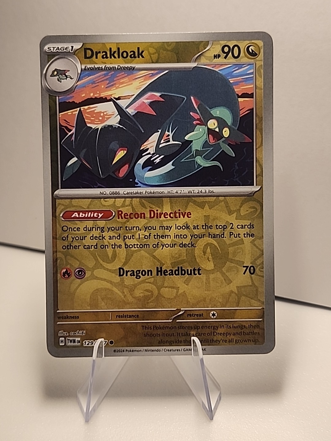 Drakloak 129/167 Sv06: Twilight Masquerade Reverse Holo Pokémon TCG NM