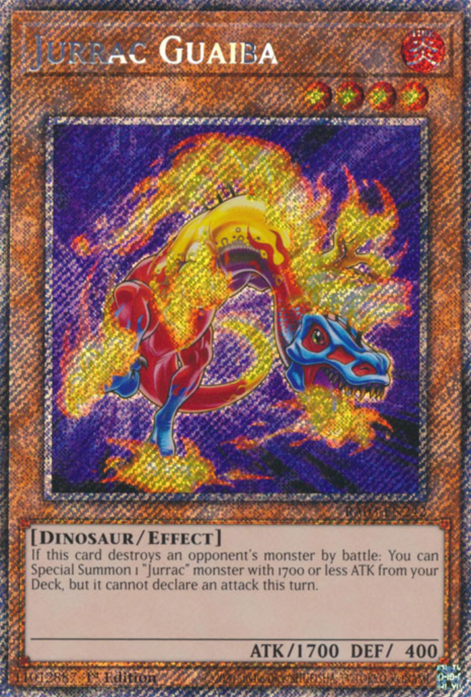 1X NM Jurrac Guaiba – RA03-EN242 – Platinum Secret Rare 1st Edition