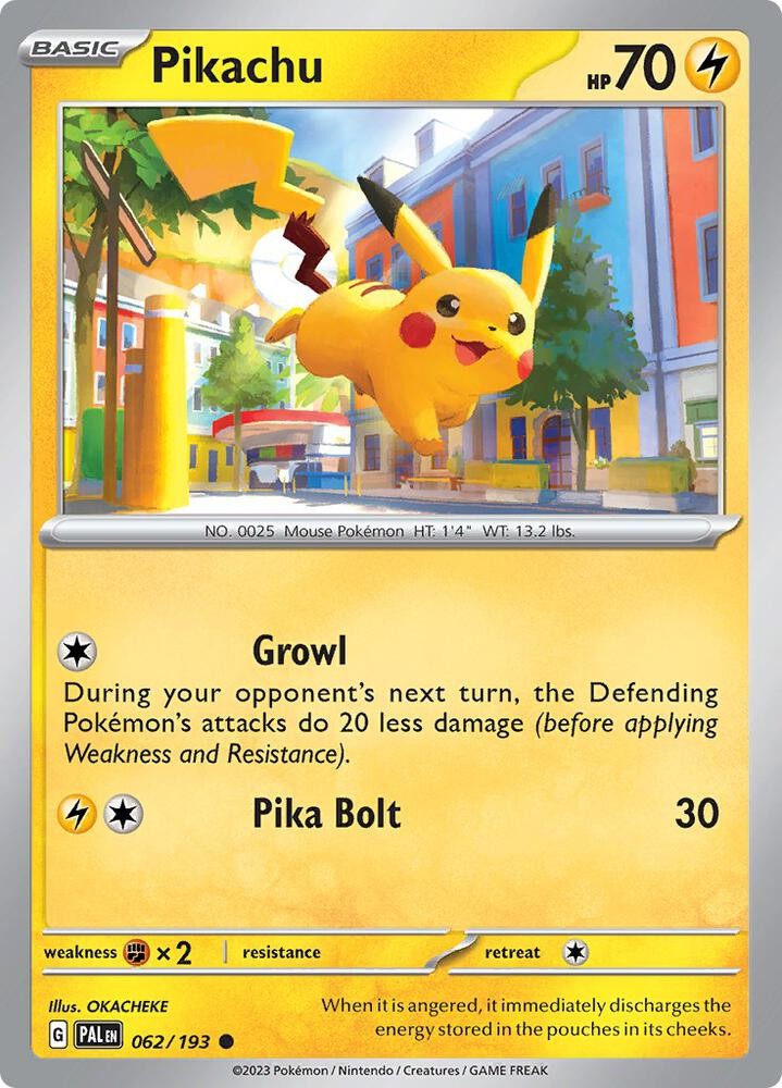 Pikachu Common SV02: Paldea Evolved 062/193 Near Mint Reverse Holofoil