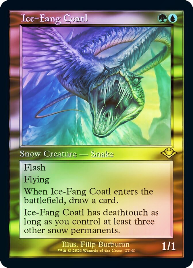 MTG FOIL Ice-Fang Coatl Retro – Modern Horizons #027