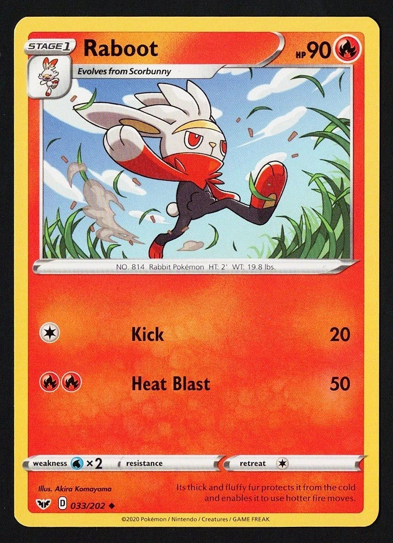 Raboot 033/202 Sword & Shield 2020 Pokémon TCG